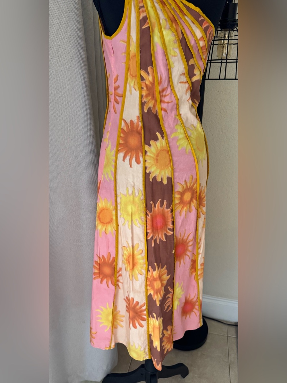 FARM Rio Anthropologie One Shoulder Sun Print Dress XS Petite - Picture 11 of 14